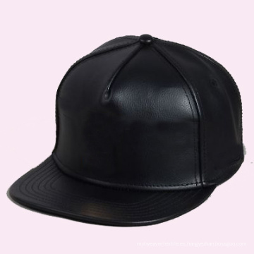 Sombrero de snapback de cuero negro personalizado barato